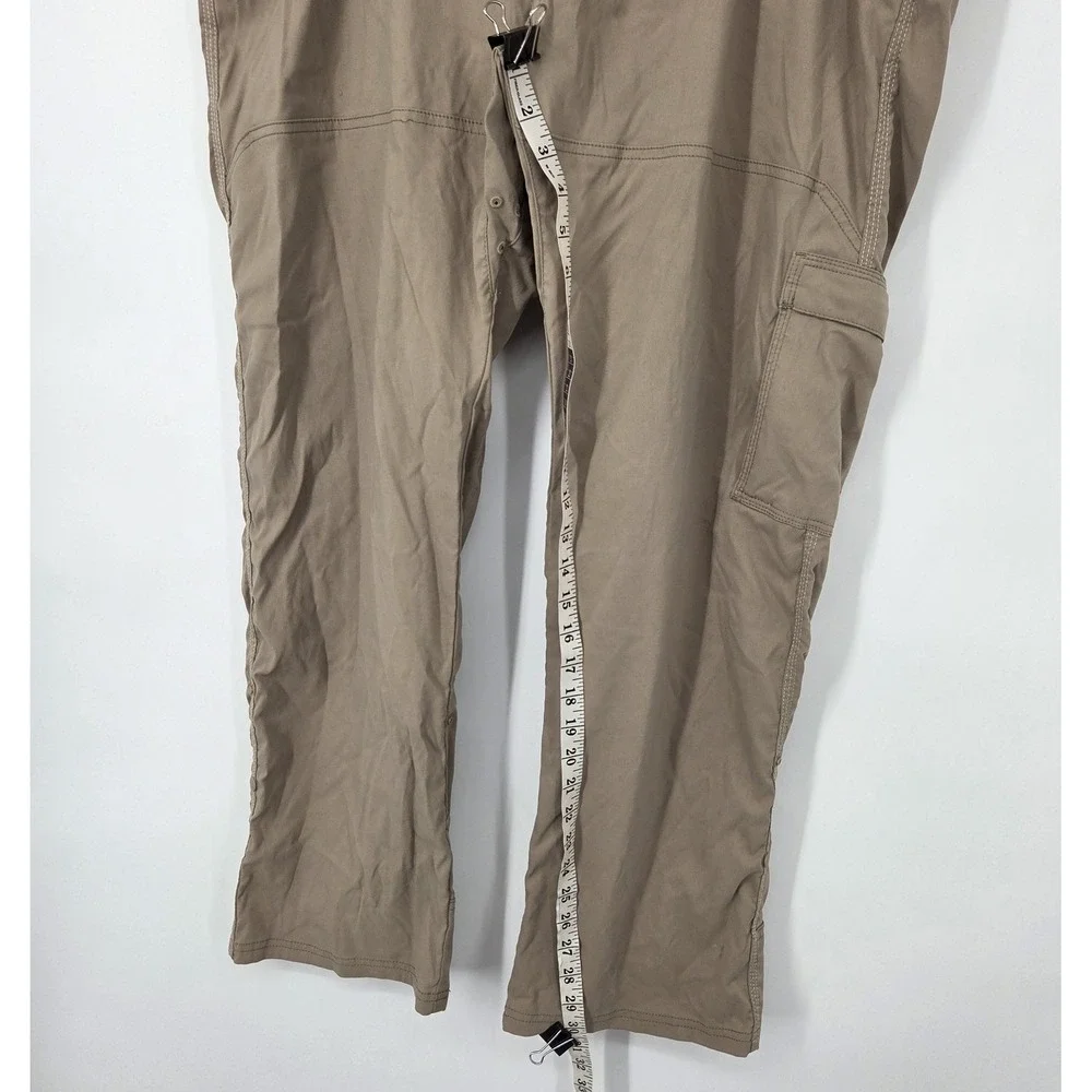 Prana Stretch Zion Pants Mens 40x30 Khaki‎ Tan Straight Hiking Outdoor Roll Up